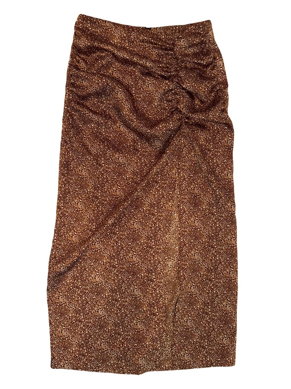 Zara Women's Brown Animal Print Midi Skirt - Small